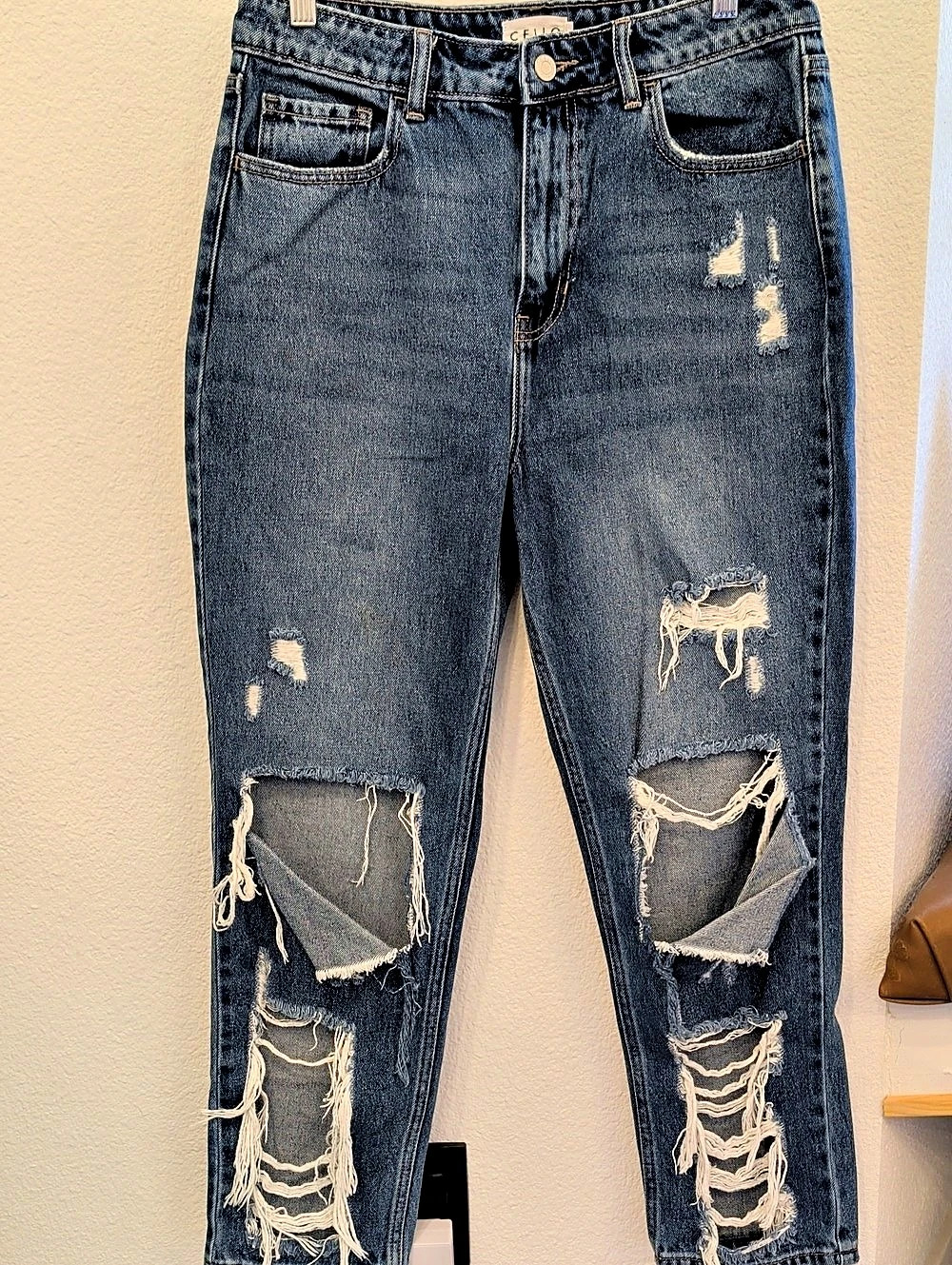 💯 Cotton Chello Distressed Jeans Blue Size 9